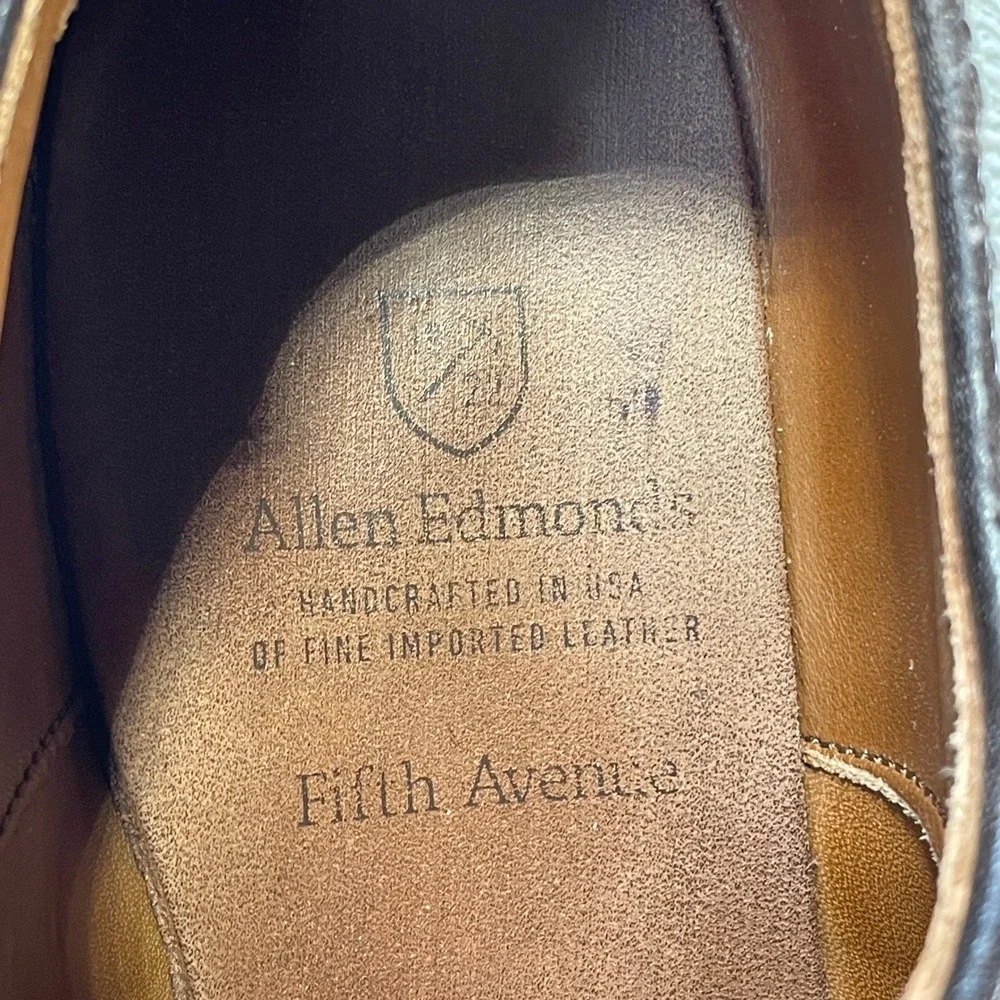 Allen‎ Edmonds Fifth Avenue Oxford Dress Shoes Mens 8.5  Brown Leather Cap Toe